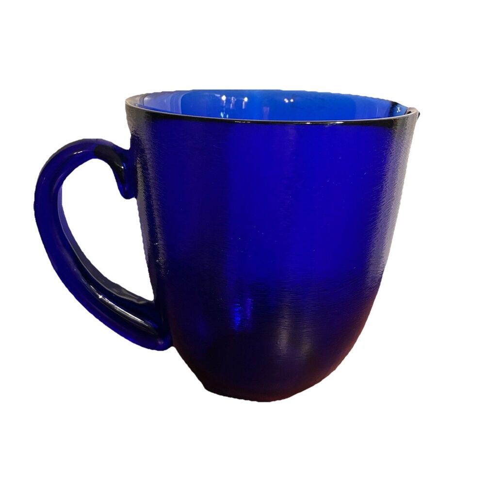 Vintage Cobalt Blue Textured Batter Bowl With Lip. 7” High 6” Across. Excellent